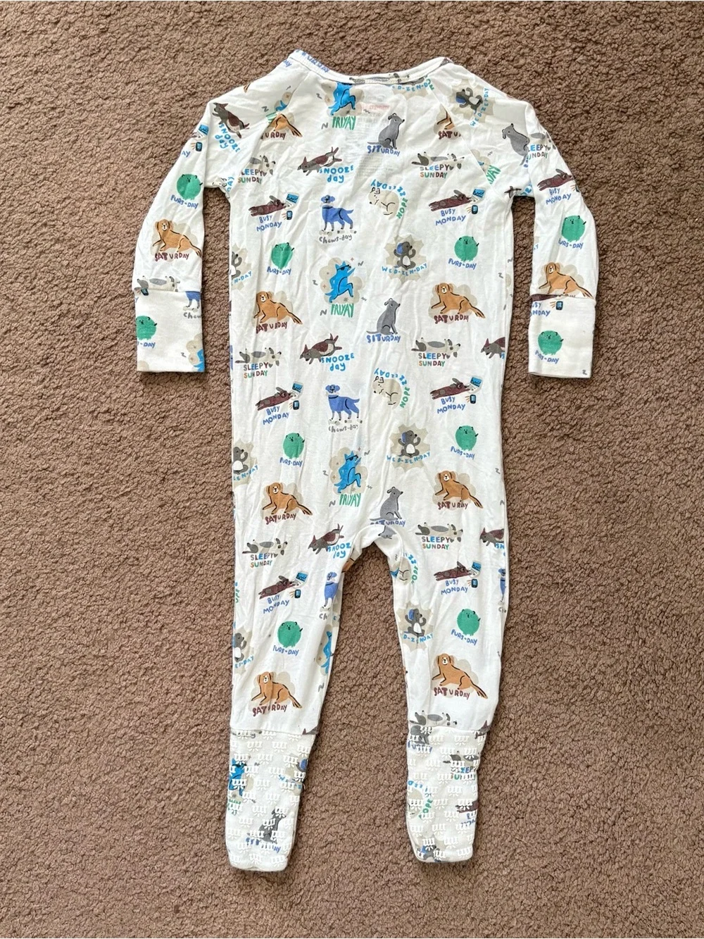 Magnetic Me Footed Modal Sleeper Magnetic Closure Dog Print 9-12 Months